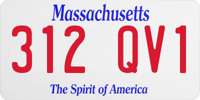 MA license plate 312QV1