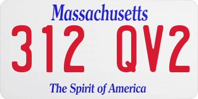 MA license plate 312QV2