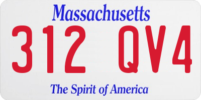 MA license plate 312QV4
