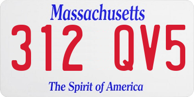 MA license plate 312QV5