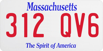 MA license plate 312QV6