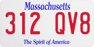 MA license plate 312QV8