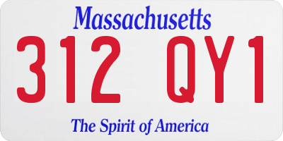 MA license plate 312QY1