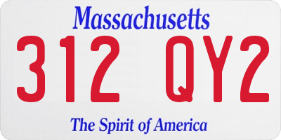 MA license plate 312QY2