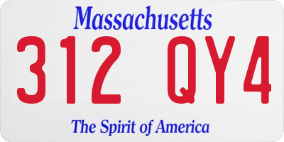 MA license plate 312QY4