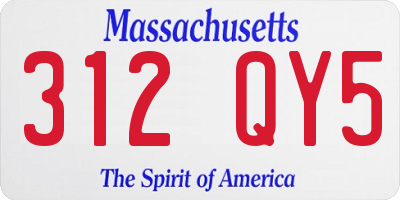 MA license plate 312QY5