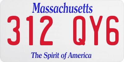 MA license plate 312QY6