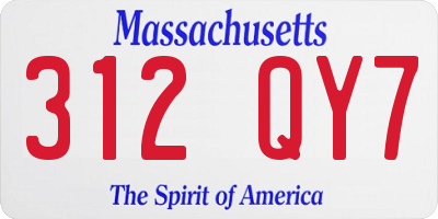 MA license plate 312QY7