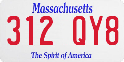 MA license plate 312QY8