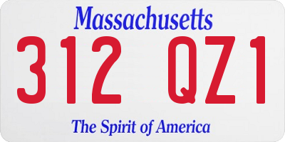 MA license plate 312QZ1