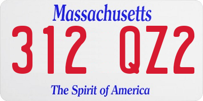 MA license plate 312QZ2