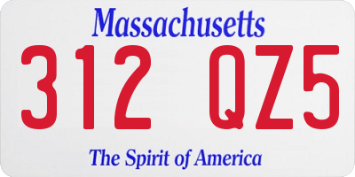 MA license plate 312QZ5