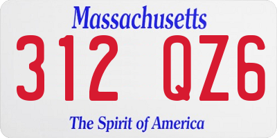 MA license plate 312QZ6