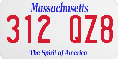 MA license plate 312QZ8