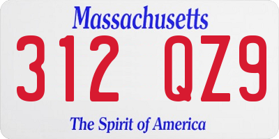 MA license plate 312QZ9