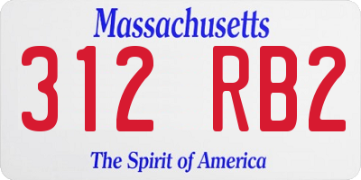 MA license plate 312RB2