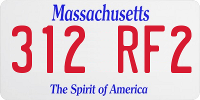 MA license plate 312RF2