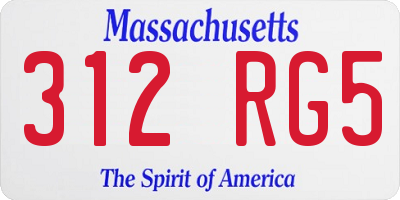 MA license plate 312RG5