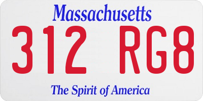 MA license plate 312RG8
