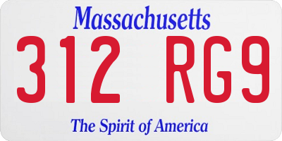 MA license plate 312RG9