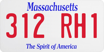 MA license plate 312RH1