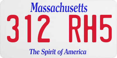MA license plate 312RH5