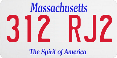 MA license plate 312RJ2