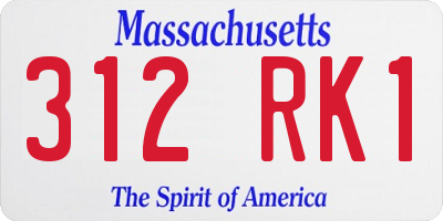 MA license plate 312RK1
