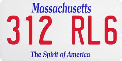 MA license plate 312RL6