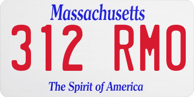 MA license plate 312RM0