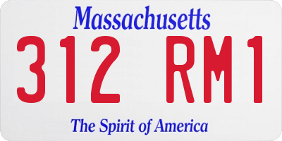 MA license plate 312RM1