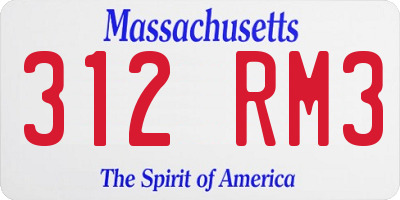 MA license plate 312RM3