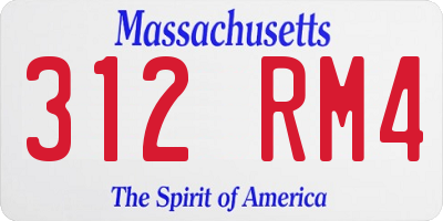 MA license plate 312RM4