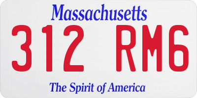 MA license plate 312RM6