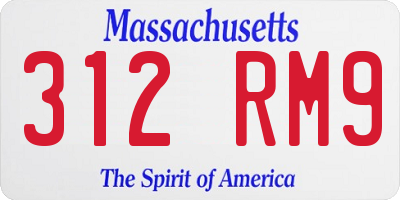 MA license plate 312RM9