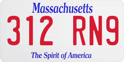 MA license plate 312RN9