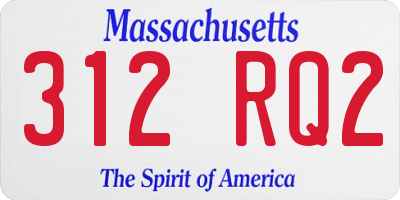 MA license plate 312RQ2