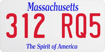 MA license plate 312RQ5