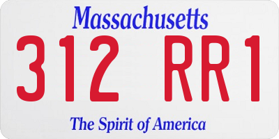 MA license plate 312RR1