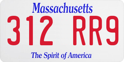 MA license plate 312RR9