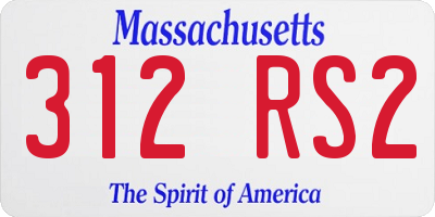 MA license plate 312RS2