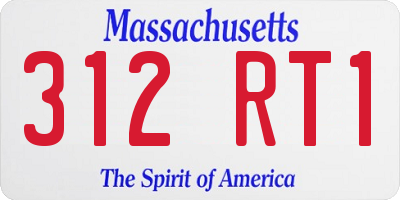 MA license plate 312RT1