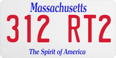 MA license plate 312RT2