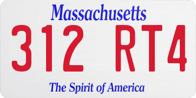 MA license plate 312RT4