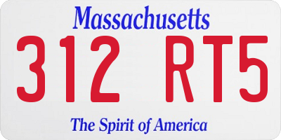 MA license plate 312RT5