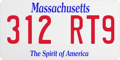 MA license plate 312RT9
