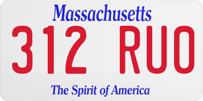 MA license plate 312RU0
