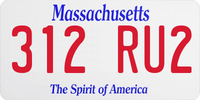 MA license plate 312RU2