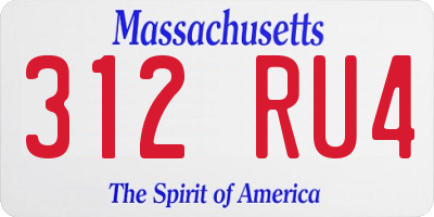 MA license plate 312RU4