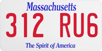 MA license plate 312RU6